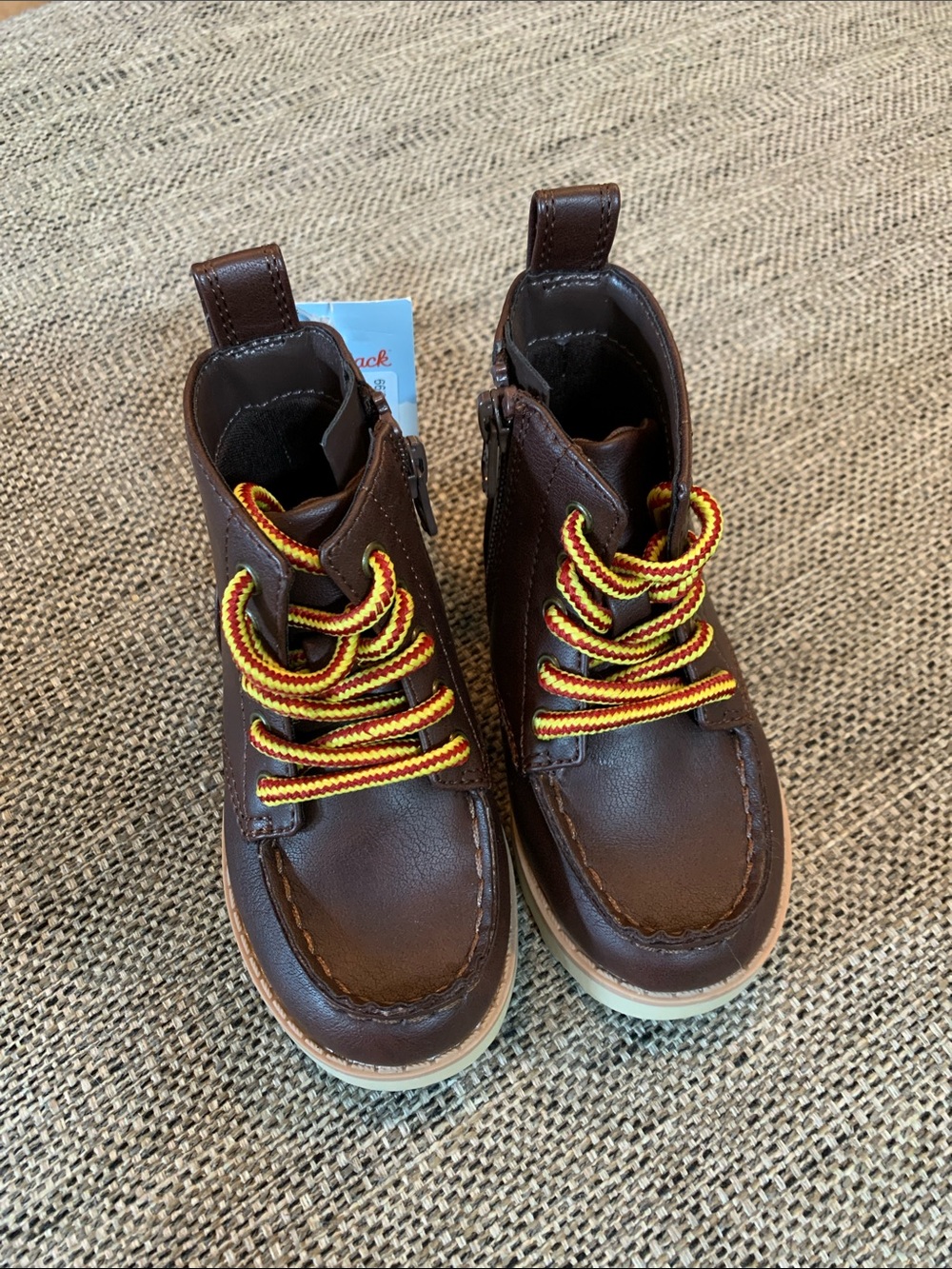 Cat & Jack brown boots Brogans baby boys size 6 NEW WITH TAGS